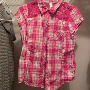 Pink plaid shirt